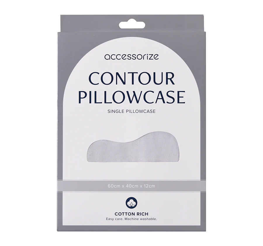Cotton Blend Contour Pillowcase Silver - Image 3