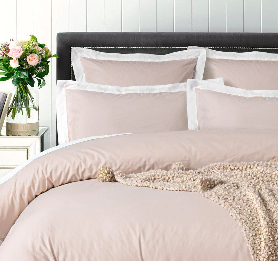 Hotel Deluxe Tailored Quilt Cover Set Range Natural and White - Image 4