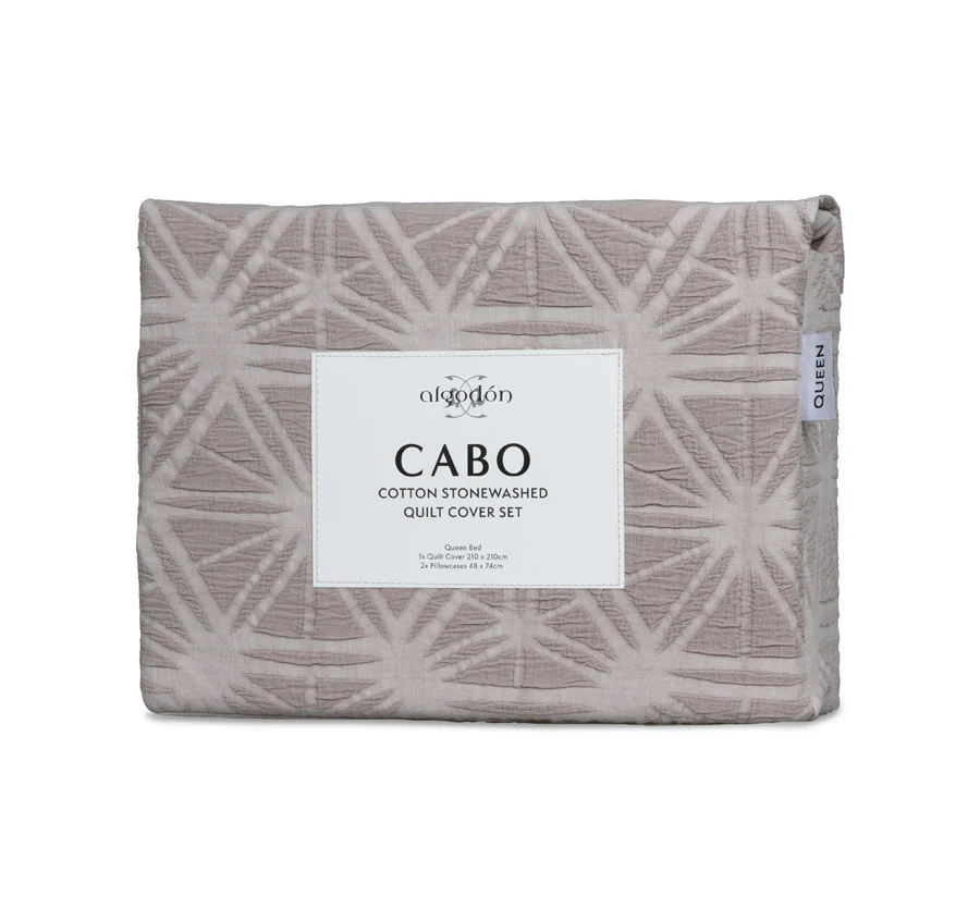 Cabo Quilt Cover Set Range Dusty Mauve - Image 6
