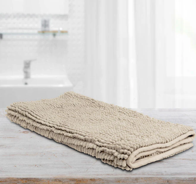 Toggle 1600GSM Microfibre Non-Slip Bath Mat Range Stone - Image 3
