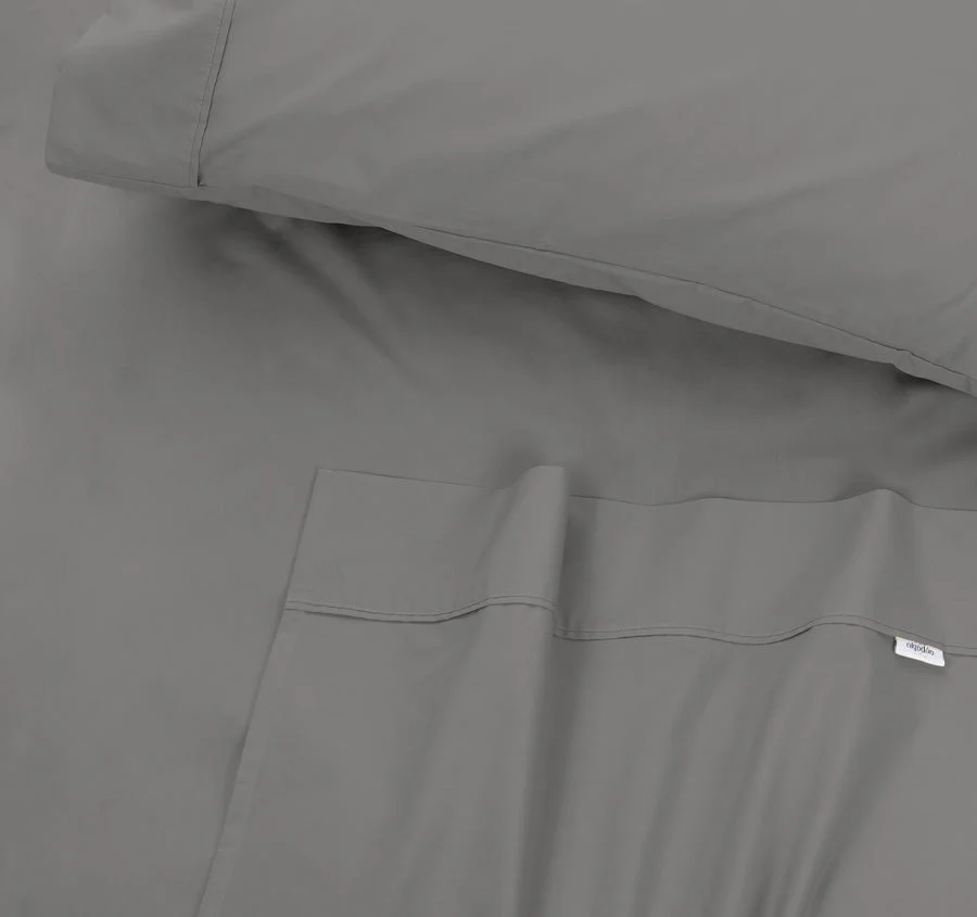 Tuscan Collection Cotton Percale Sheet Set Range Charcoal - Image 3