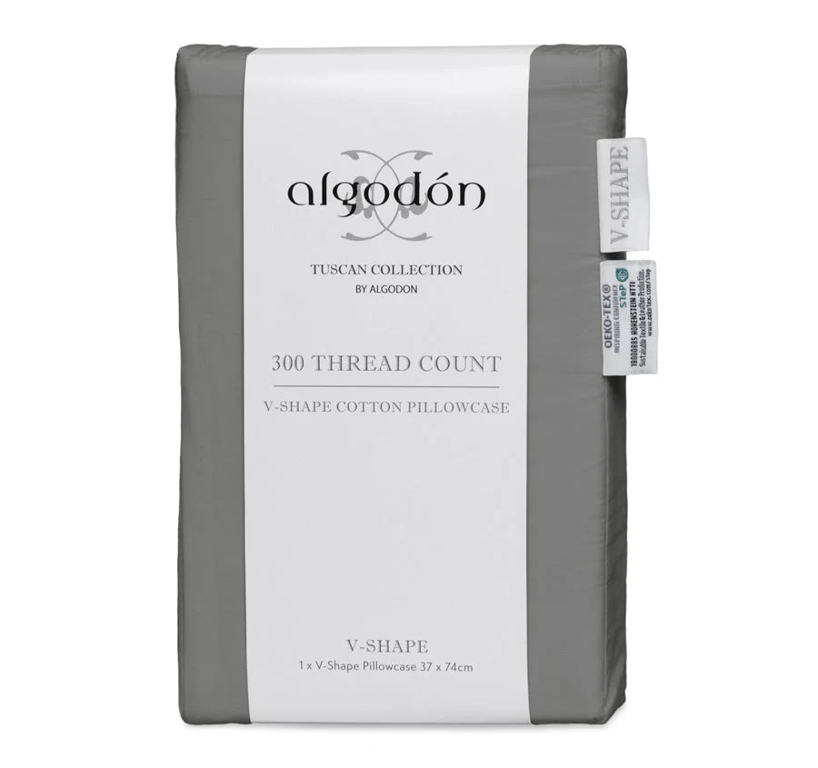 Tuscan Collection Cotton Percale V-Shape Pillowcase Charcoal - Image 3