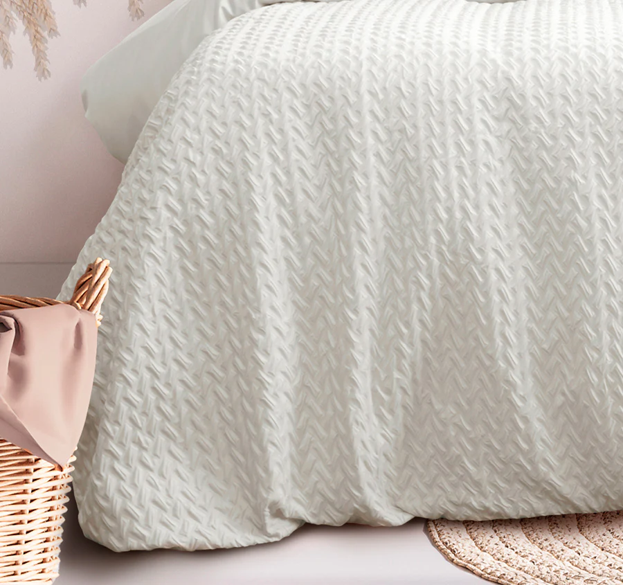 Bondi Quilt Cover Set Range White - Image 3