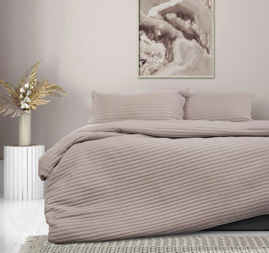 London Quilt Cover Set Range Bark