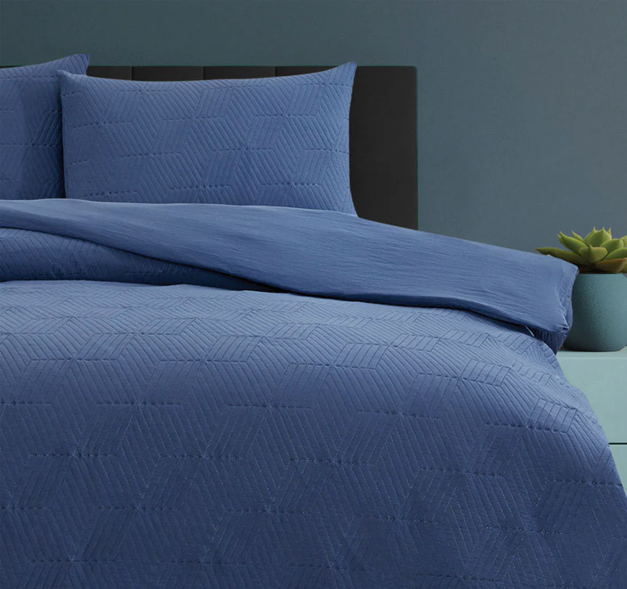 Maxwell Quilt Cover Set Range Navy - Image 3