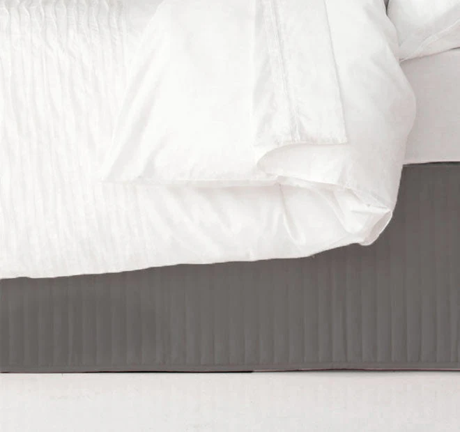 Microfibre Quilted Valance Range Silver - Image 4