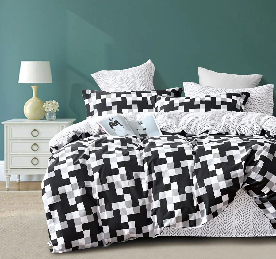 Emerson Quilt Cover Set Range Black