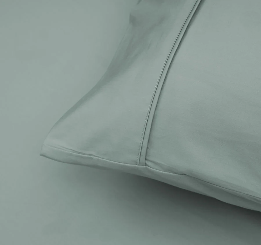 Bamboo Eco 400THC Cotton Standard Pillowcase Pair Sage - Image 2