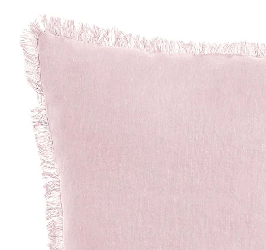 Stonewashed French Linen 55x55cm Cushion Blush - Image 2