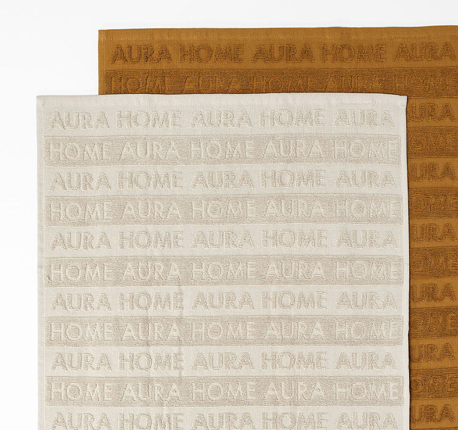 Ava Australian Cotton 2 Pack Tea Towel Natural and Bronze - Image 2