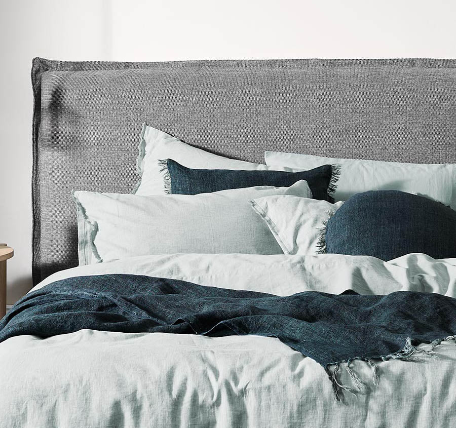 Chambray Fringe European Pillowcase Mineral - Image 3