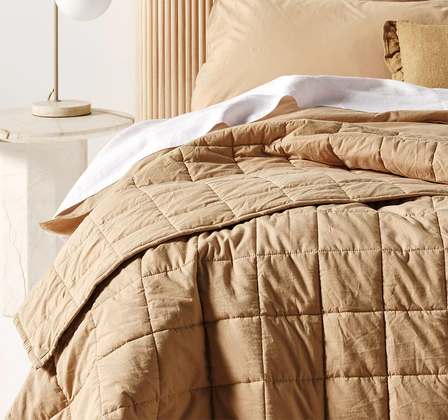 Evie Organic Cotton Coverlet Toasted Pecan - Image 5