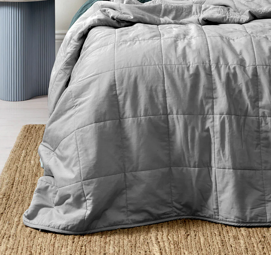 Halo Organic Cotton Coverlet Pebble - Image 3