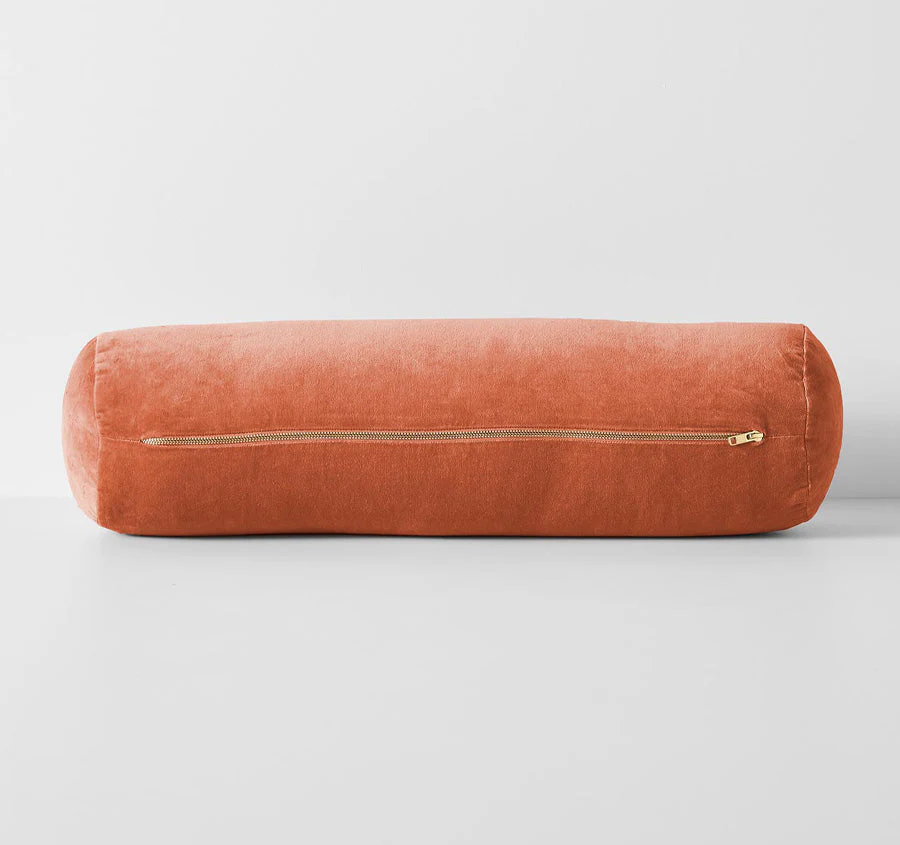 Luxury Velvet 18x60cm Filled Bolster Brandy - Image 3