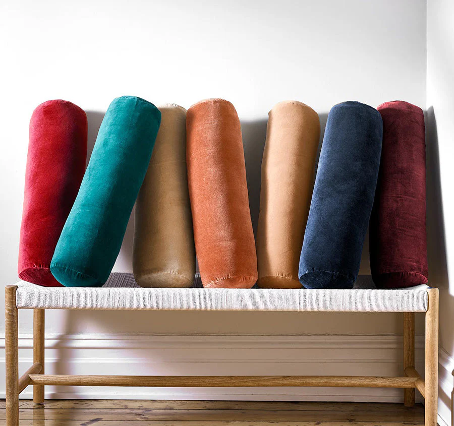 Luxury Velvet 18x60cm Filled Bolster Brandy - Image 5