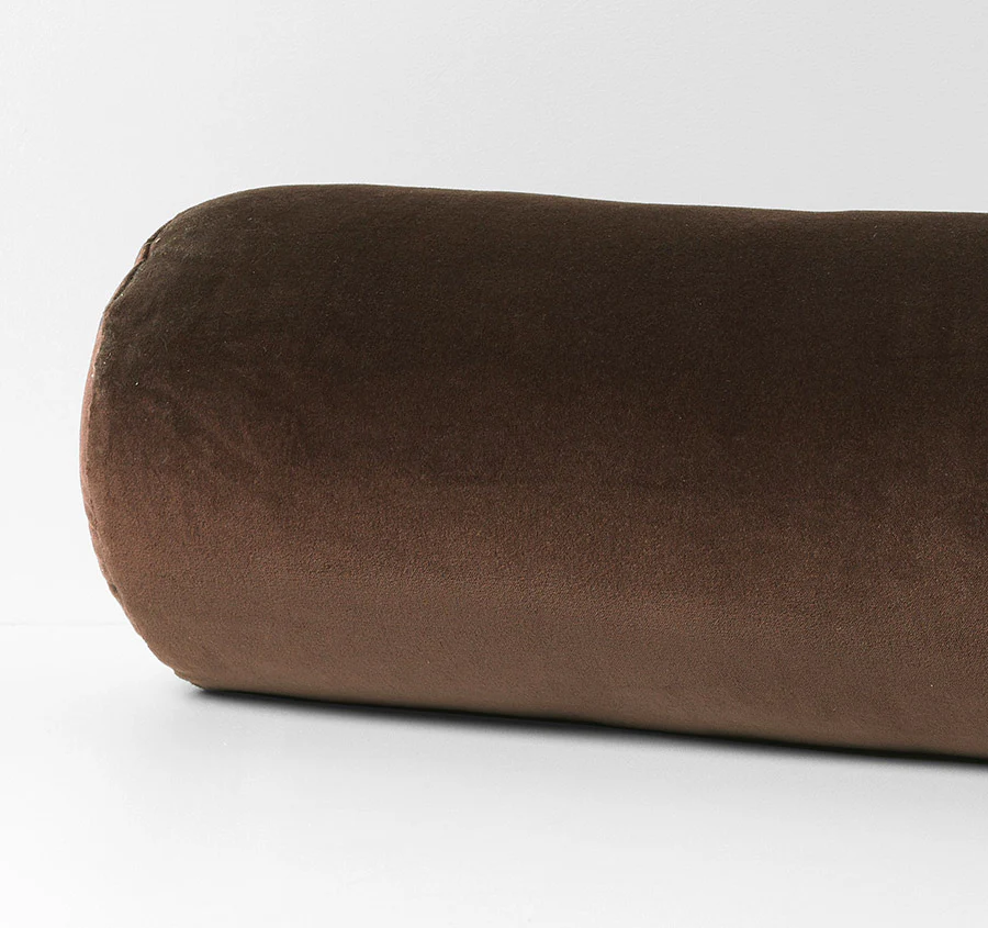 Luxury Velvet 18x60cm Filled Bolster Chocolate - Image 2