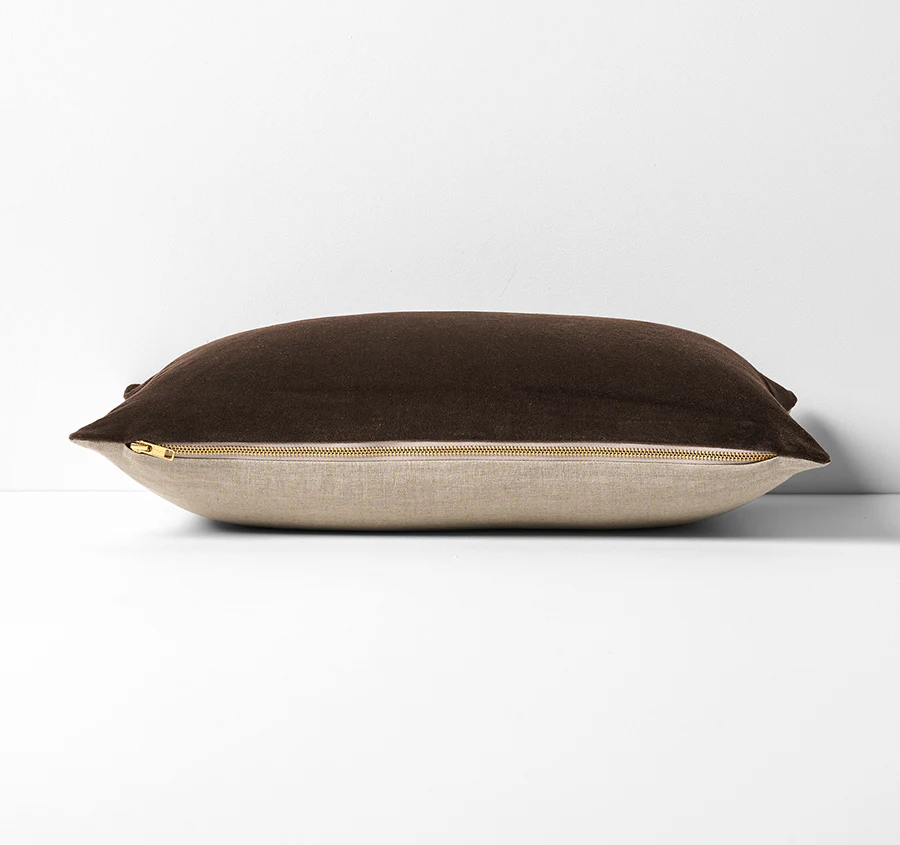 Luxury Velvet 30x50cm Filled Cushion Chocolate - Image 3