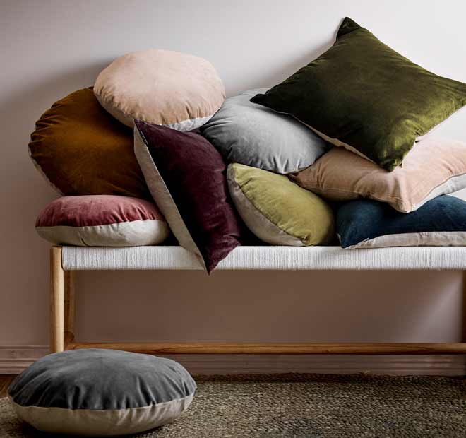 Luxury Velvet 55cm Round Filled Cushion Charcoal - Image 3