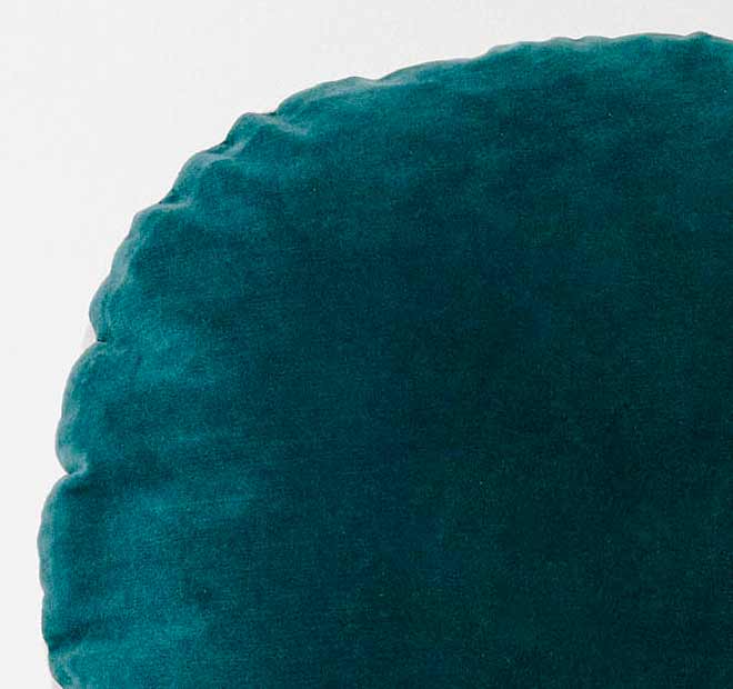 Luxury Velvet 55cm Round Filled Cushion Indian Teal - Image 2