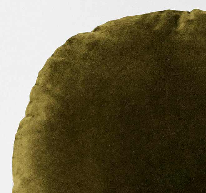 Luxury Velvet 55cm Round Filled Cushion Khaki - Image 2