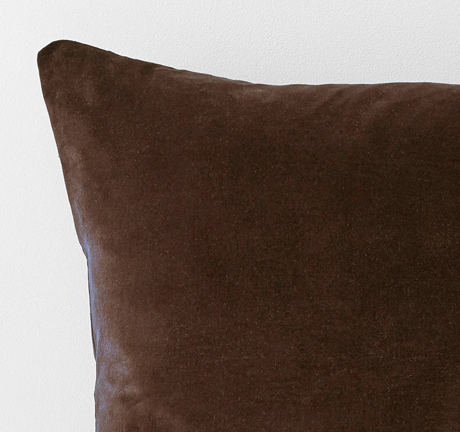 Luxury Velvet European Pillowcase Chocolate - Image 2