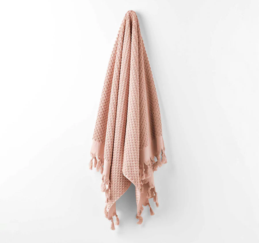 Milos 5 Piece 650GSM Cotton Bath Towel Set Pink Clay - Image 3