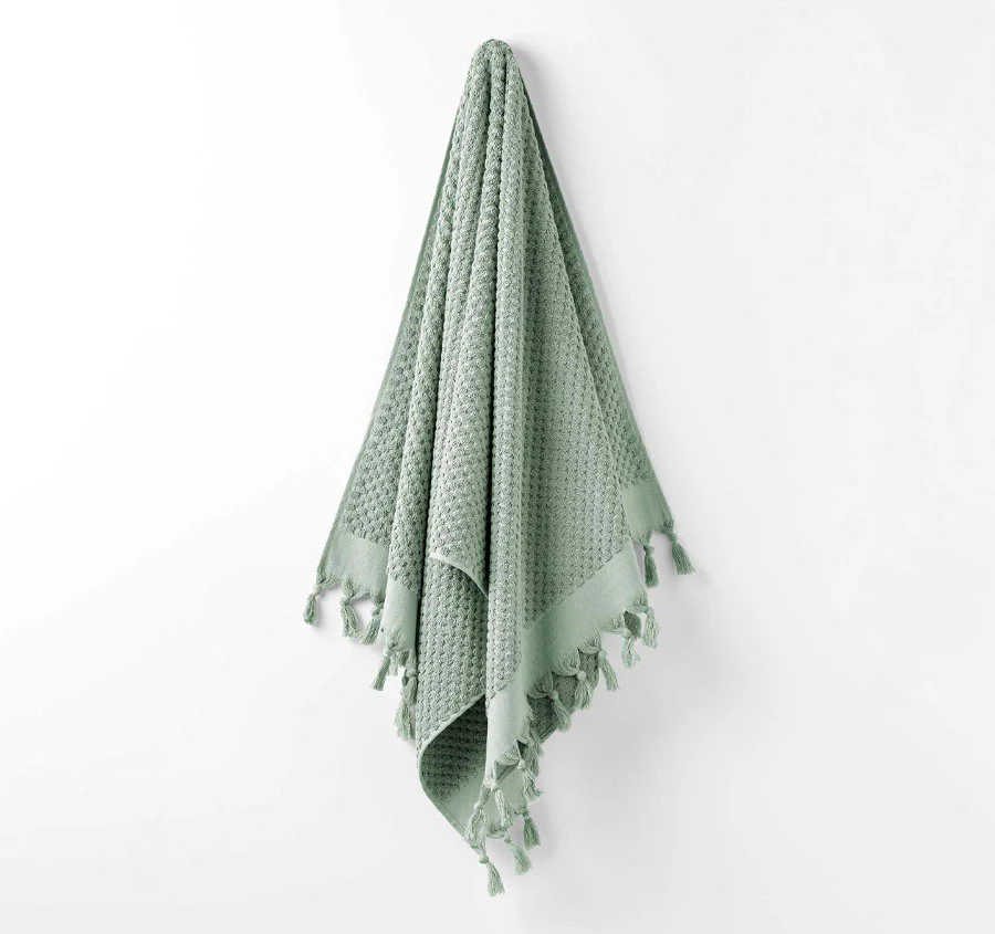 Milos 5 Piece 650GSM Cotton Bath Towel Set Sage - Image 3