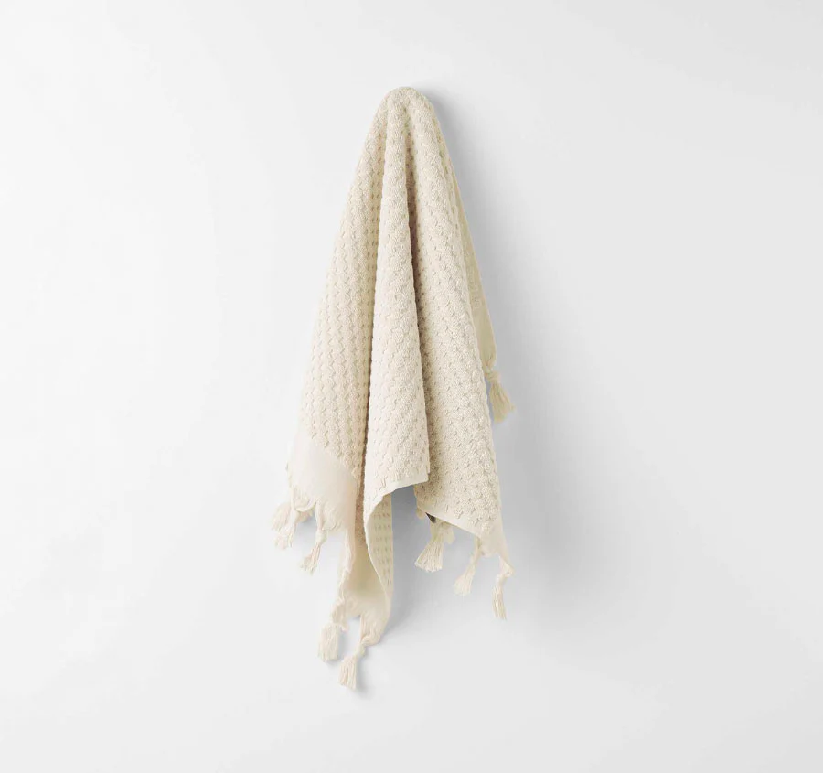 Milos 5 Piece 650GSM Cotton Bath Towel Set Sand - Image 5