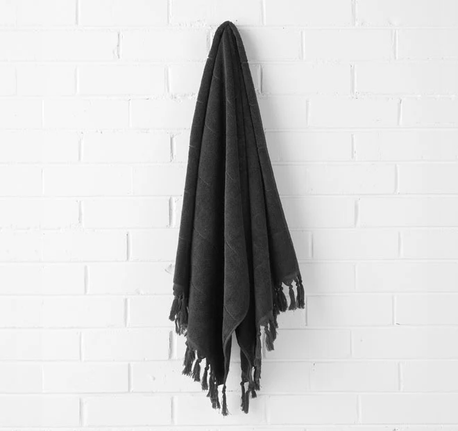 Paros 5 Piece 580GSM Cotton Bath Towel Set Black - Image 4