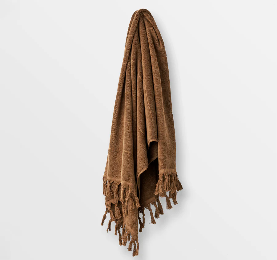 Paros 5 Piece 580GSM Cotton Bath Towel Set Caramel - Image 4
