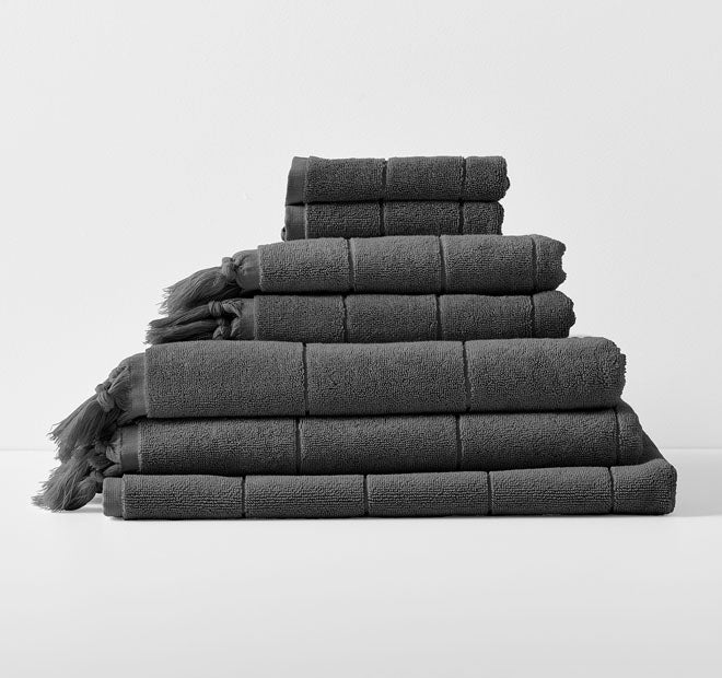 Paros 580GSM Cotton Bath Towel Range Charcoal - Image 5