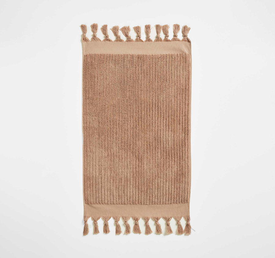 Paros Rib 5 Piece 580GSM Cotton Bath Towel Set Clay - Image 5