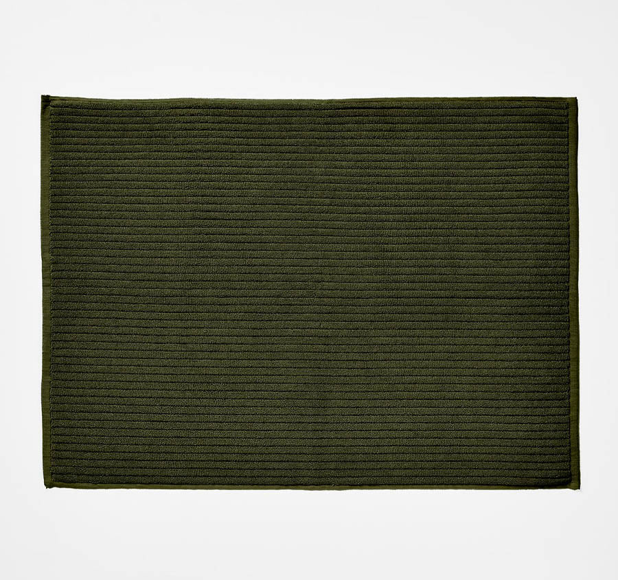 Paros Rib 5 Piece 580GSM Cotton Bath Towel Set Olive Night - Image 6