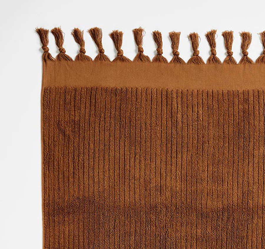 Paros Rib 580GSM Cotton Bath Towel Range Bronze - Image 2