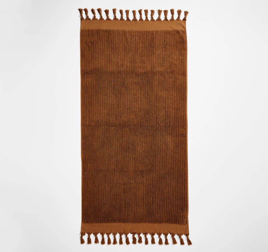 Paros Rib 580GSM Cotton Bath Towel Range Bronze - Image 3