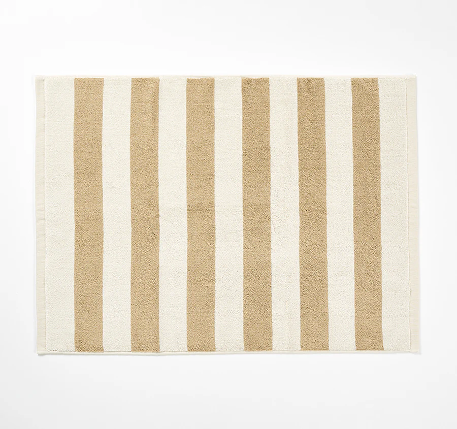 Riviera Stripe 5 Piece 580GSM Cotton Bath Towel Set Caramel - Image 5