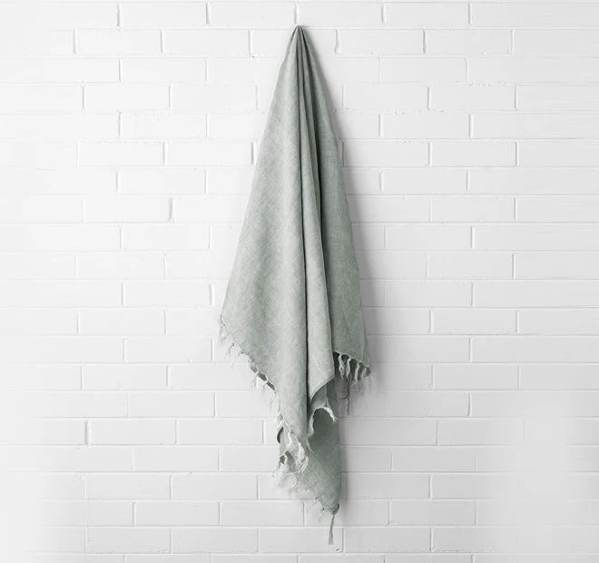 Vintage Linen Fringe 130x170cm Throw Rug Limestone