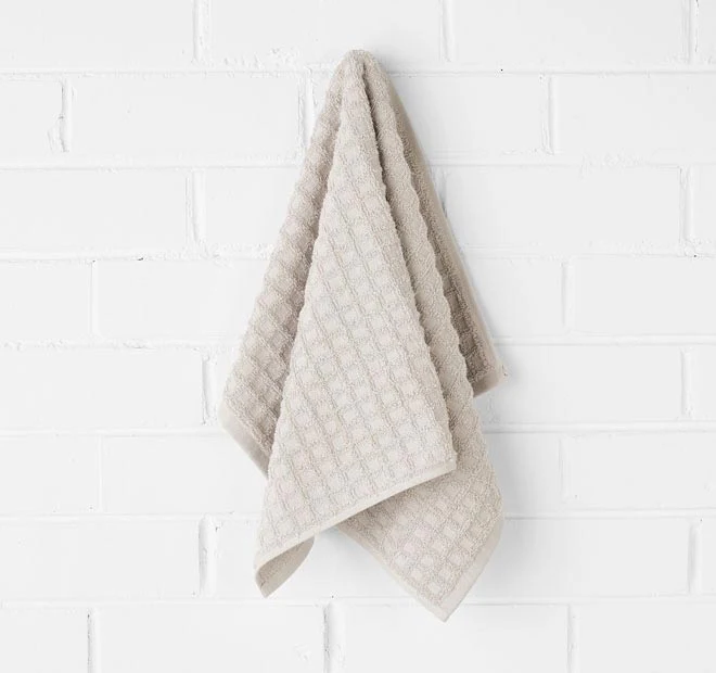 Waffle 5 Piece 580GSM Cotton Bath Towel Set Natural - Image 3