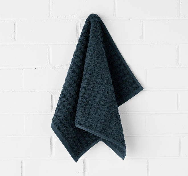 Waffle 580GSM Cotton Bath Towel Range Slate - Image 3