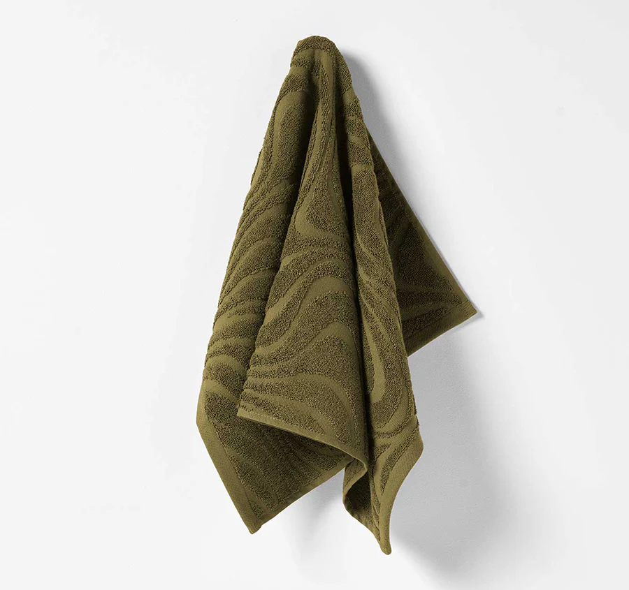 Wave 5 Piece 550GSM Cotton Bath Towel Set Willow - Image 4