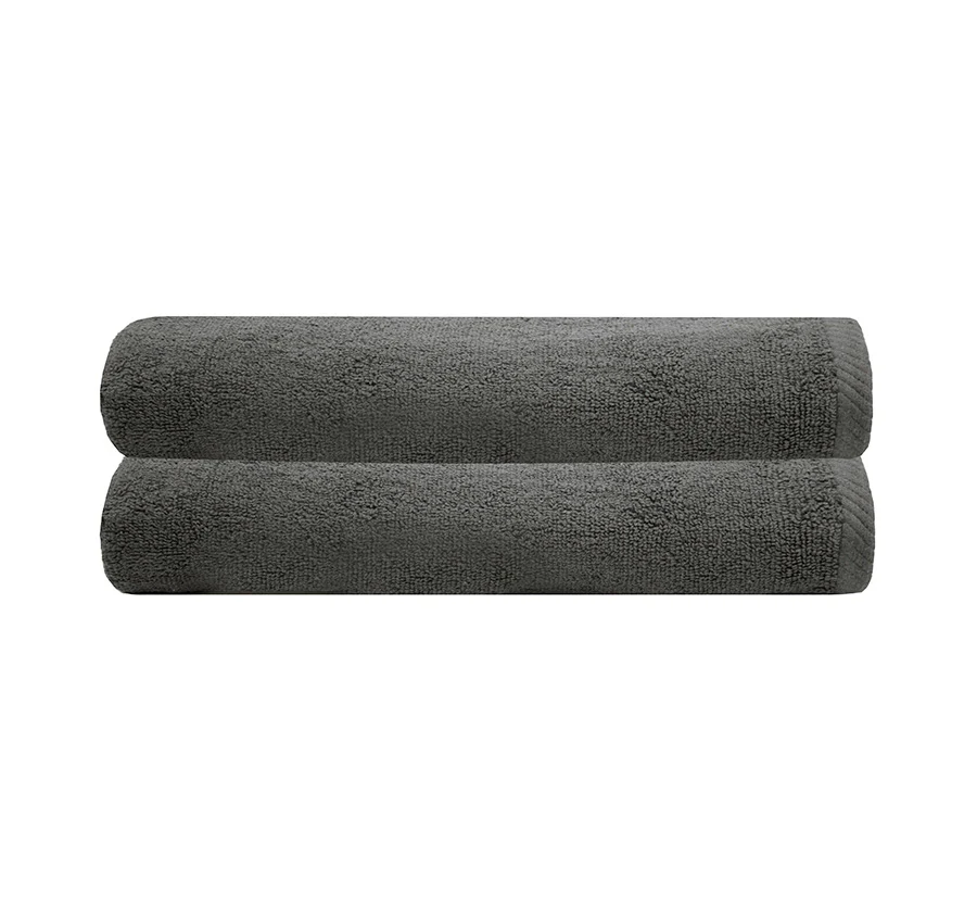 Chateau 2 Piece 500GSM Cotton Bath Towel Set Charcoal