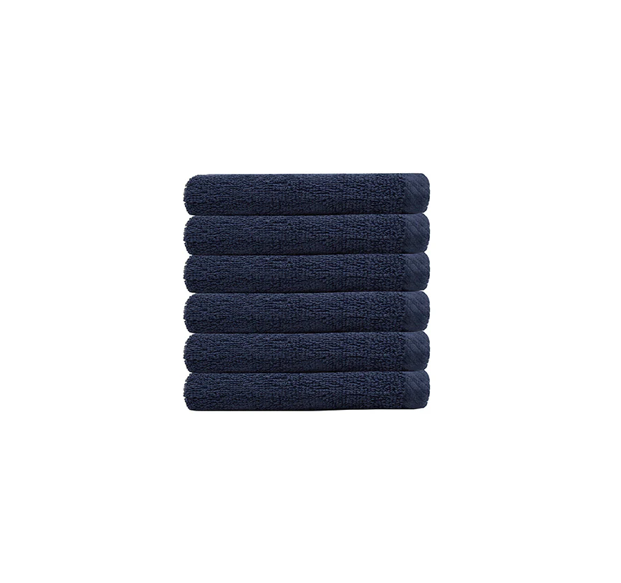 Chateau 6 Piece 500GSM Cotton Face Washer Set Navy