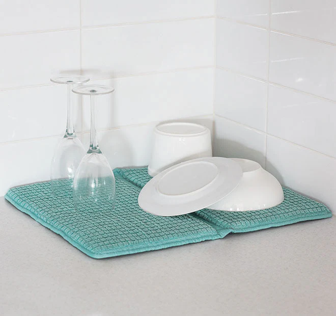 Microfibre Deluxe Dish Drying Mat Mocha - Image 2