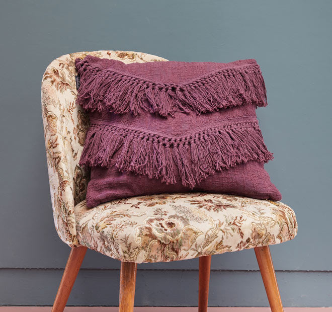 Heather 45x45cm Filled Cushion Grape Red - Image 3