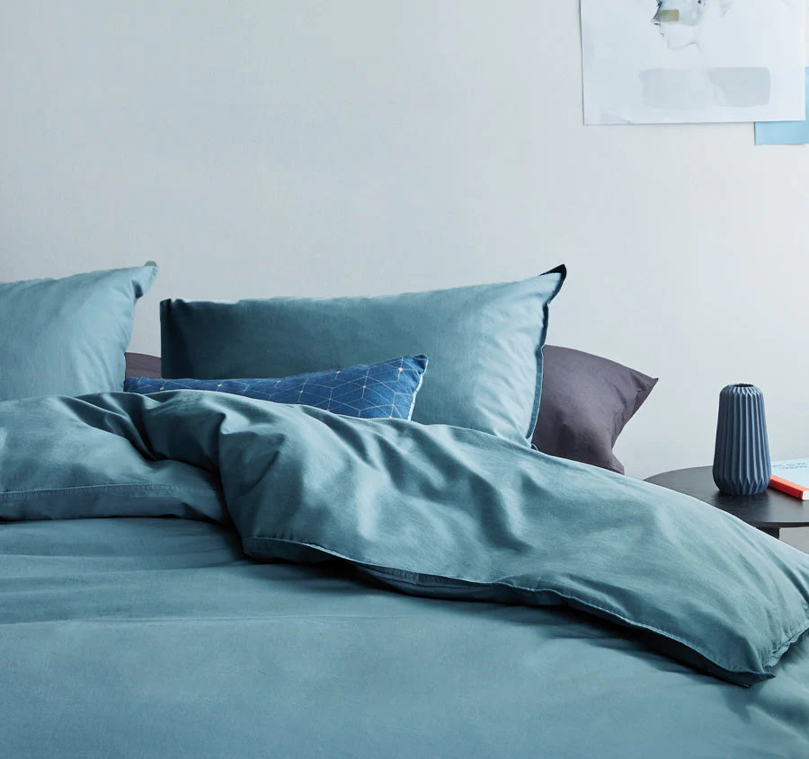 Organic Cotton Quilt Cover Set Range Blue Grey - Image 4