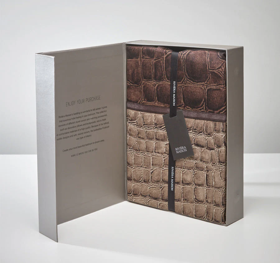 Riviera Maison Croco Quilt Cover Set Range Brown - Image 4