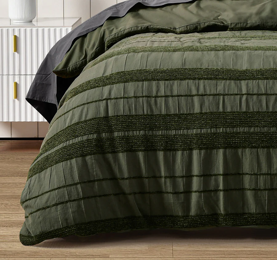 Avery Quilt Cover Set Range Forest Green - Image 3