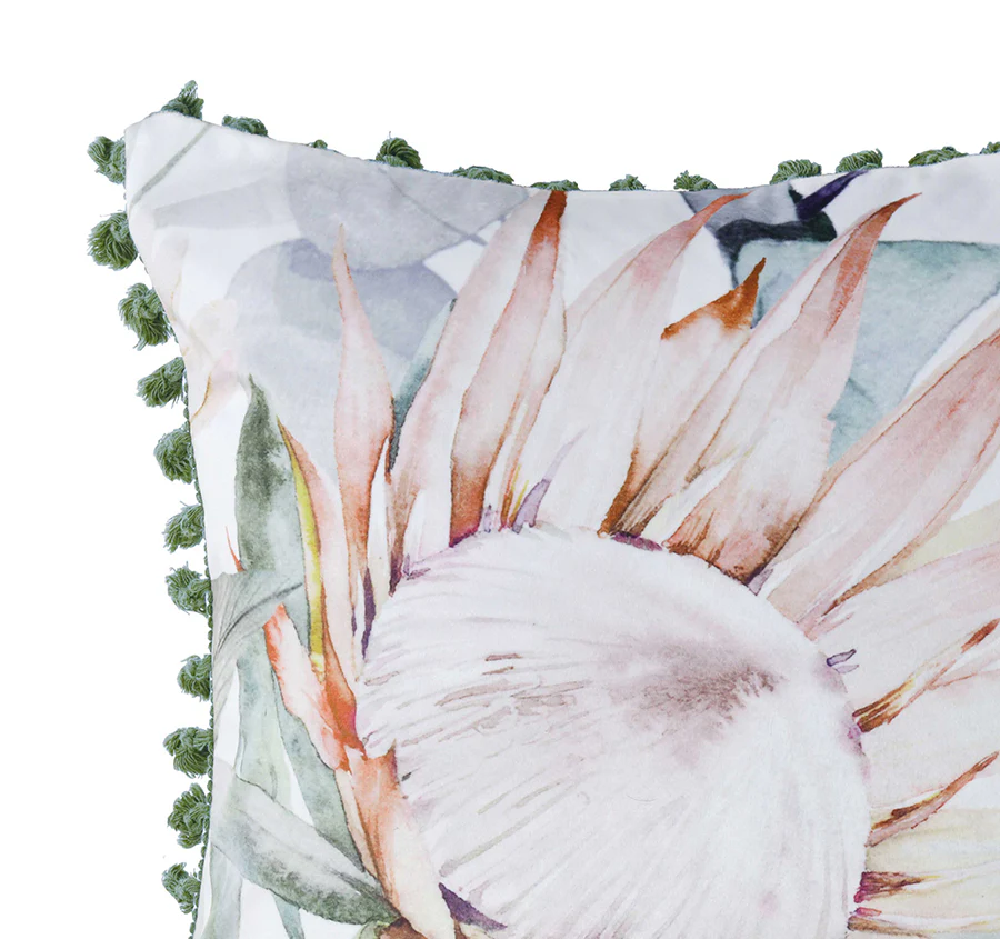 Helensvale 43x43cm Filled Velvet Cushion White - Image 2