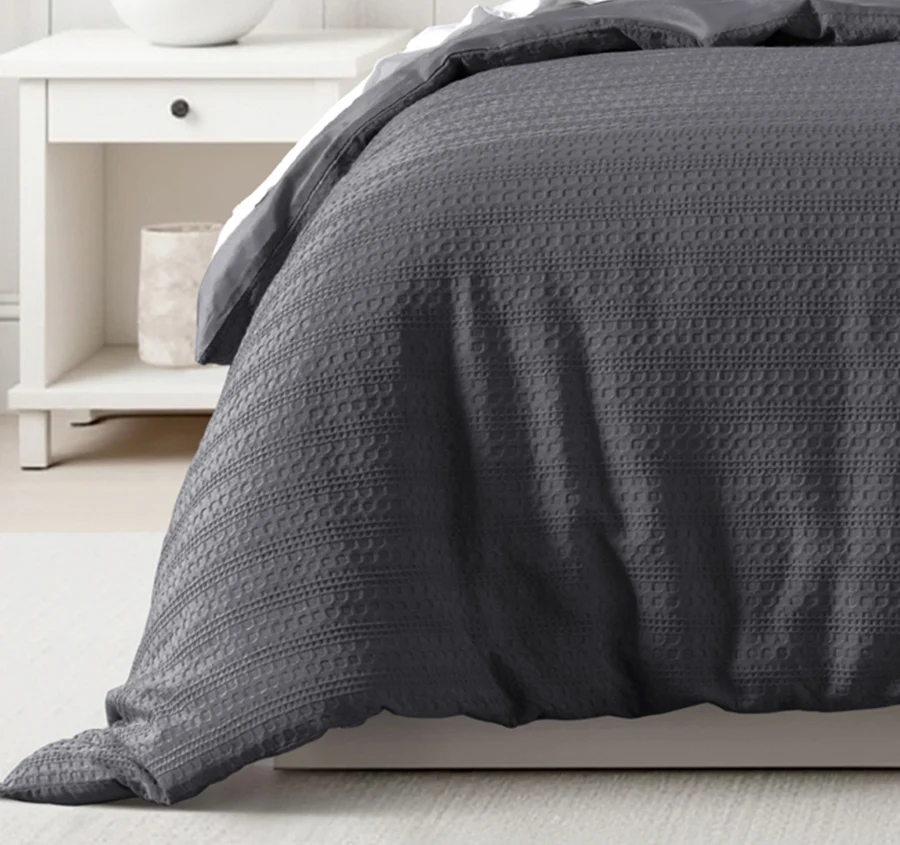 Kahlani Quilt Cover Set Range Charcoal - Image 3
