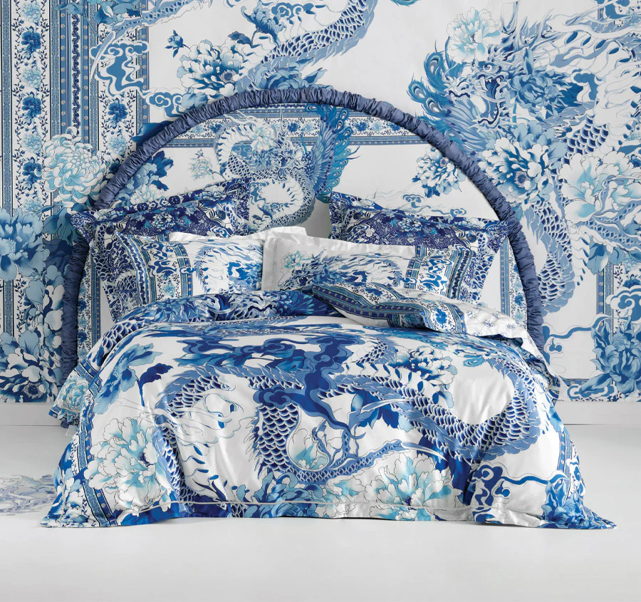 Heart Of A Dragon Quilt Cover Set Range Blue